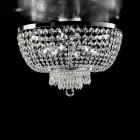 Plafonnier en fer et or orné de strass, fabriqué en Italie pour la décoration intérieure - Autriche Viadurini