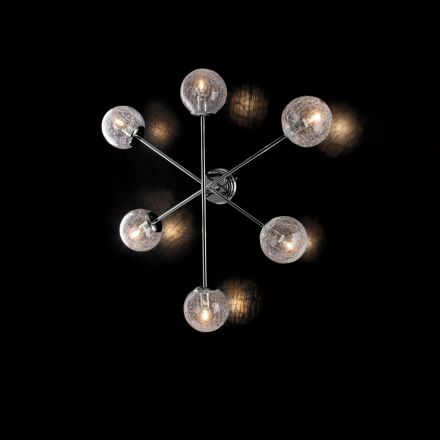 Plafonnier en fer forgé fabriqué en Italie pour la décoration intérieure - Monaco Viadurini