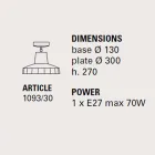 Plafonnier en majolique toscane et laiton, 30 cm, Rossi - Toscot Viadurini
