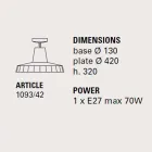 Plafonnier en majolique toscane et laiton, 42 cm, Rossi - Toscot Viadurini