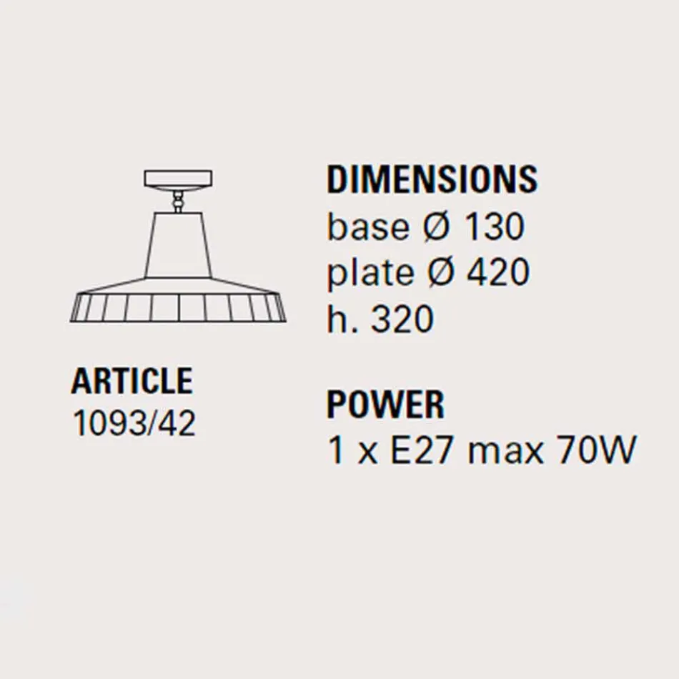 Plafonnier en majolique toscane et laiton, 42 cm, Rossi - Toscot Viadurini