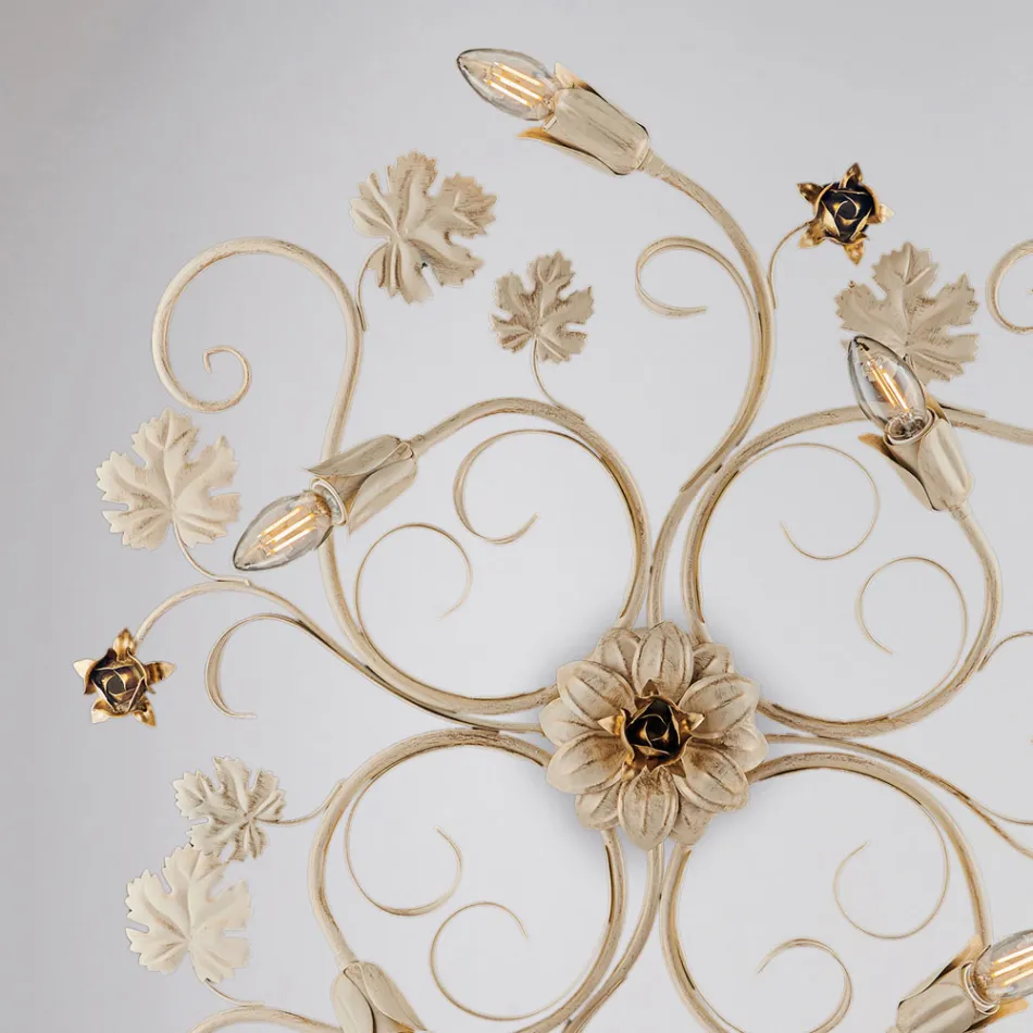 Plafonnier LED chromé de fabrication italienne pour espaces modernes – Fiore Viadurini