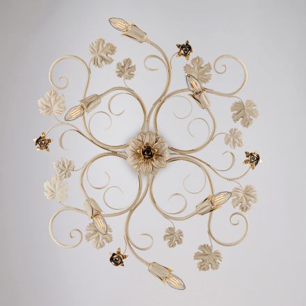 Plafonnier LED chromé de fabrication italienne pour espaces modernes – Fiore Viadurini