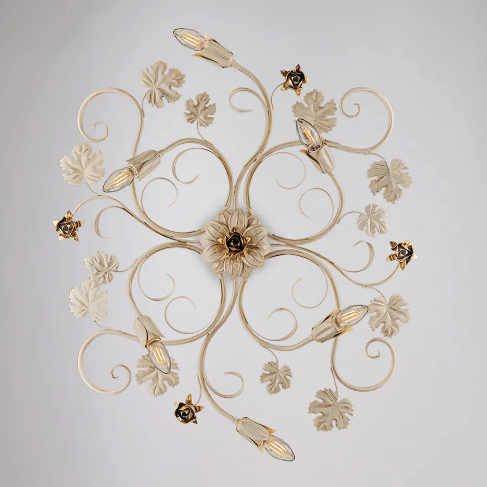 Plafonnier LED chromé de fabrication italienne pour espaces modernes – Fiore Viadurini