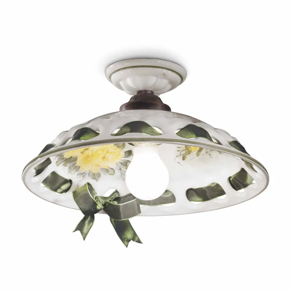 Plafonnier fait main en métal et céramique avec Passanastri - Naples Viadurini