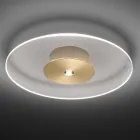 Plafonnier en métal avec diffuseur en plexiglas à micro-points - Nora Viadurini