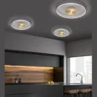 Plafonnier en métal avec diffuseur en plexiglas à micro-points - Nora Viadurini