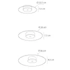 Plafonnier en métal avec diffuseur en plexiglas à micro-points - Nora Viadurini
