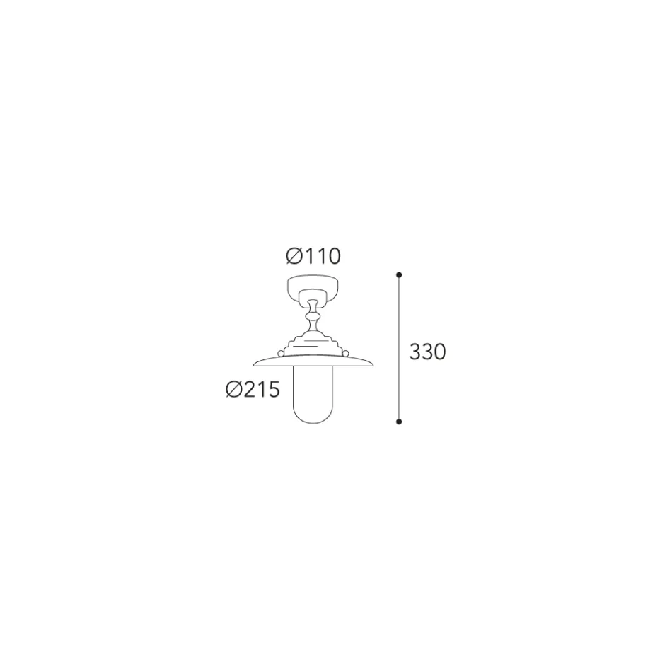 Plafonnier extérieur vintage en laiton, verre transparent IP44 - Elfico Viadurini
