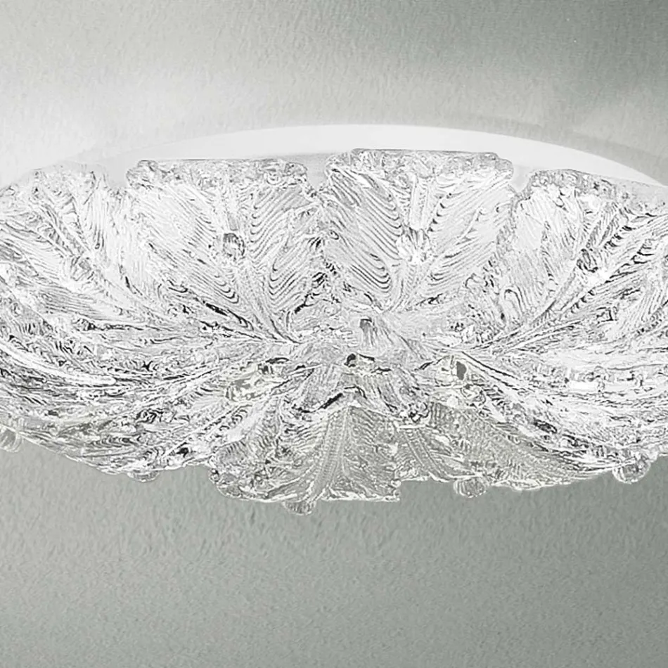 Plafonnier en Verre Vénitien et Métal Blanc Made in Italy - Artemide Viadurini