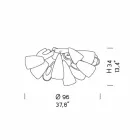 Plafonnier Vénitien en Verre et Métal, Fabriqué à la Main en Italie - Diamonique Viadurini