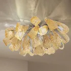 Plafonnier Vénitien en Verre et Métal, Fabriqué à la Main en Italie - Diamonique Viadurini