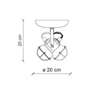 Plafonnier Industriel 2 Spots en Fer et Céramique Artisanale - Loft Viadurini