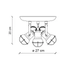 Plafonnier industriel 3 spots en fer et céramique artisanale - loft Viadurini