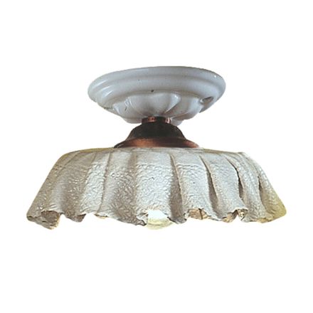 Plafonnier en céramique fait main avec effet tissu et métal - Modena Viadurini