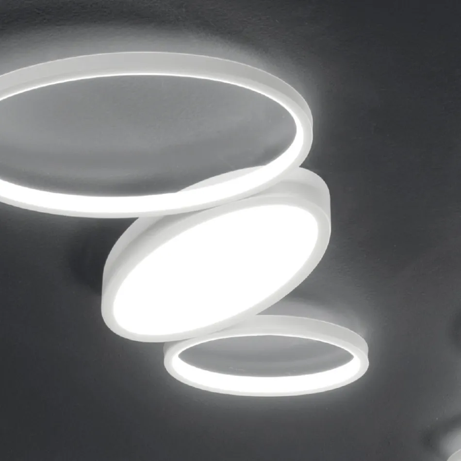 Plafonnier LED Moderne Dimmable en Métal Blanc ou Doré - Raissa Viadurini