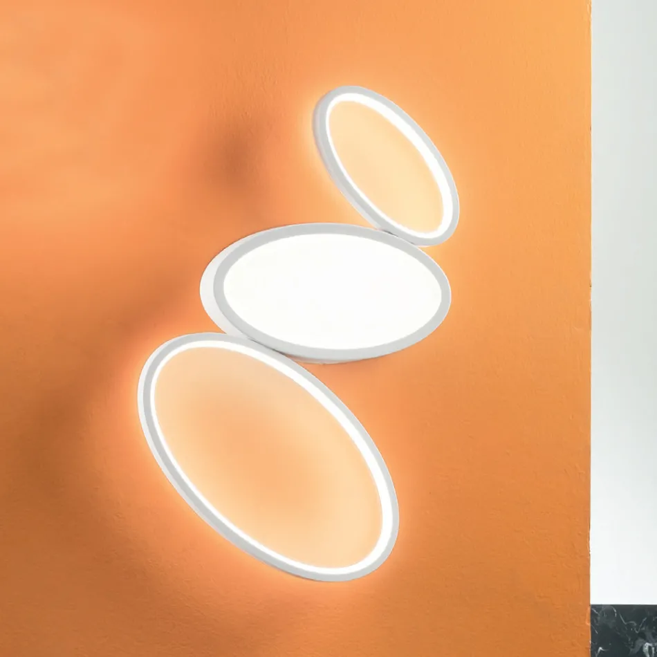 Plafonnier LED Moderne Dimmable en Métal Blanc ou Doré - Raissa Viadurini