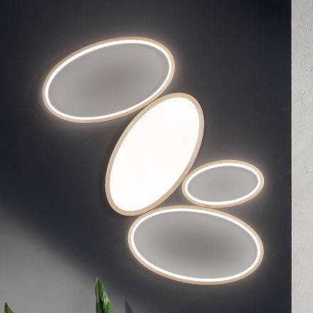 Plafonnier LED Moderne Dimmable en Métal Blanc ou Doré - Raissa Viadurini
