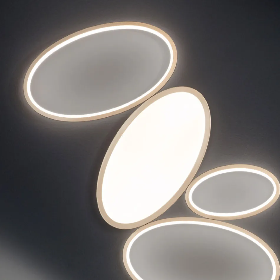 Plafonnier LED Moderne Dimmable en Métal Blanc ou Doré - Raissa Viadurini