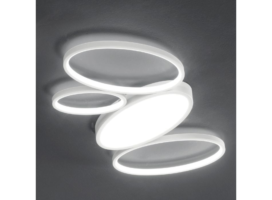Plafonnier LED Moderne Dimmable en Métal Blanc ou Doré - Raissa Viadurini