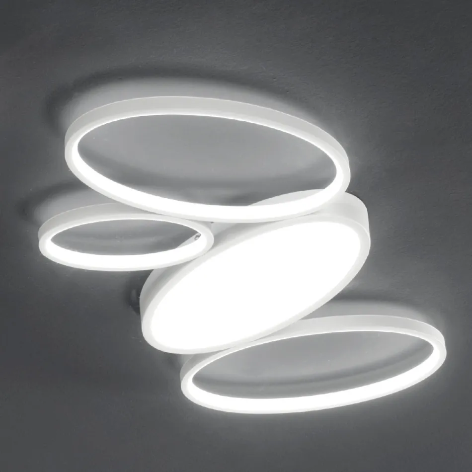 Plafonnier LED Moderne Dimmable en Métal Blanc ou Doré - Raissa Viadurini