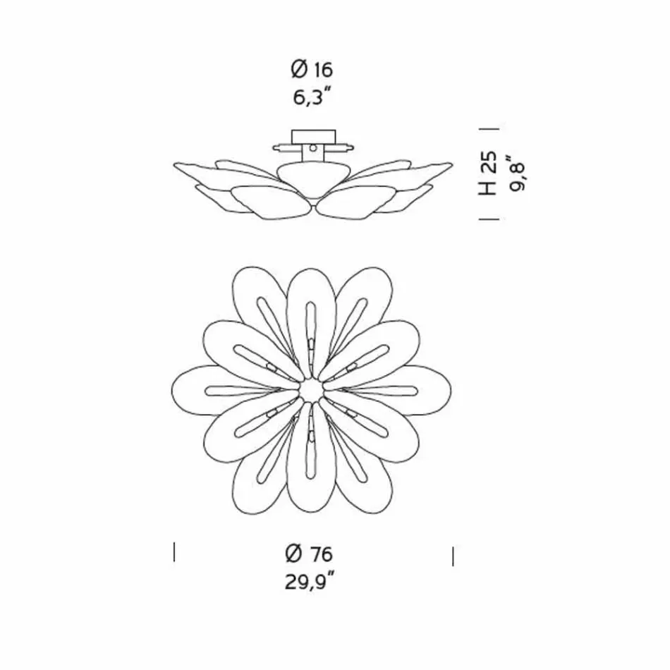 Plafonnier moderne en verre vénitien fait à la main en Italie - Minos Viadurini
