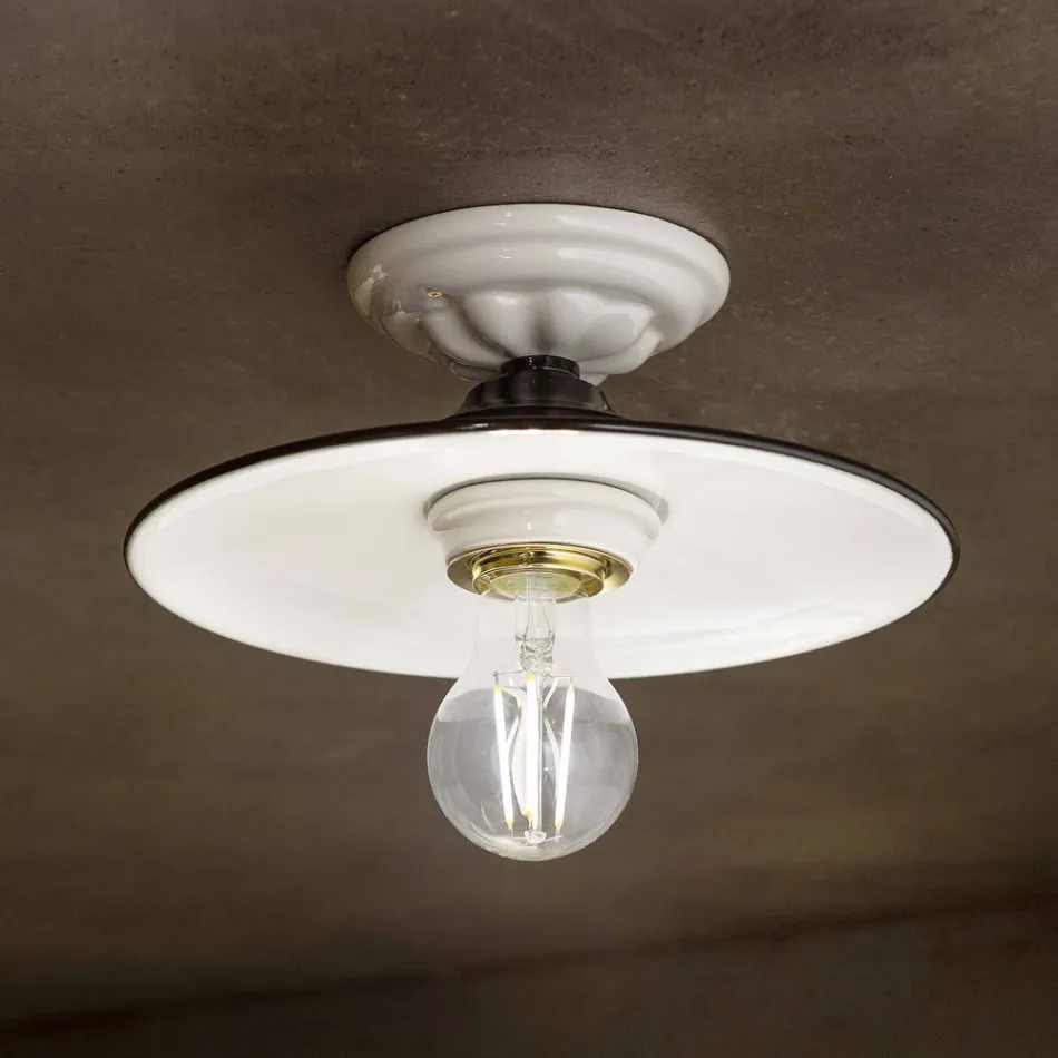 Plafonnier de style rustique fait en céramique Potenza par Ferroluce Viadurini