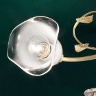 Plafonnier vintage 3 ou 4 lumières en fer, verre et rosaces en céramique - Sienne Viadurini
