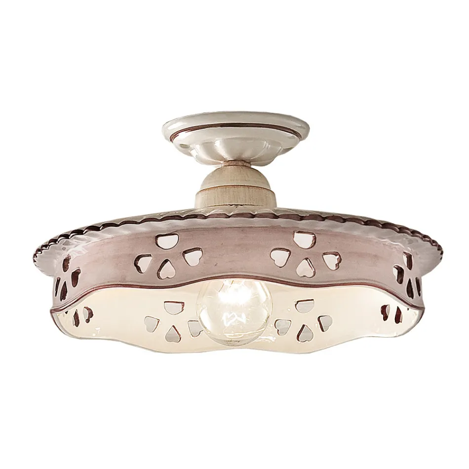 Plafonnier Vintage en Céramique et Fer Fait Main 2 Tailles - Alessandria Viadurini