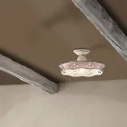 Plafonnier Vintage en Céramique et Fer Fait Main 2 Tailles - Alessandria Viadurini