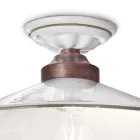 Plafonnier Vintage en Céramique et Fer Fait Main en 3 Tailles - Asti Viadurini