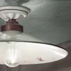 Plafonnier Vintage en Céramique et Fer Fait Main en 3 Tailles - Asti Viadurini