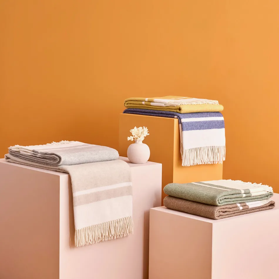 Plaid en laine mélangée ultra doux et moelleux fabriqué en Italie - Caldoso Viadurini