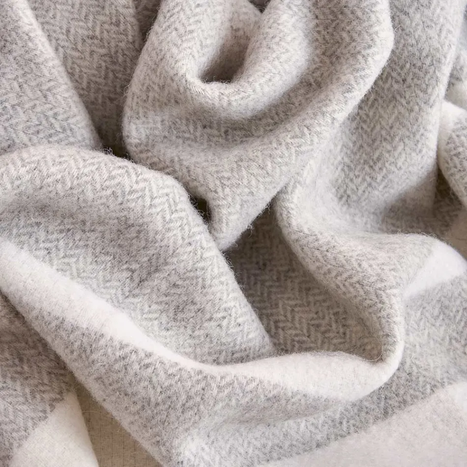 Plaid en laine mélangée ultra doux et moelleux fabriqué en Italie - Caldoso Viadurini