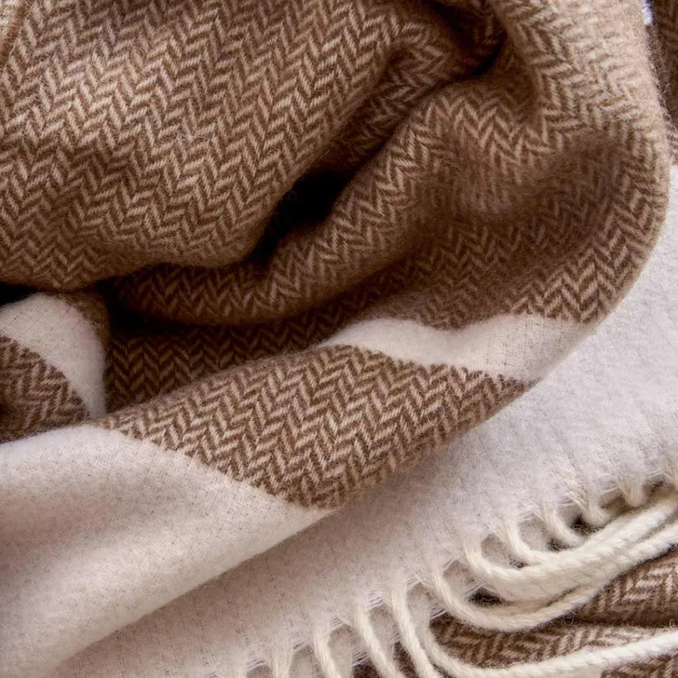 Plaid en laine mélangée ultra doux et moelleux fabriqué en Italie - Caldoso Viadurini