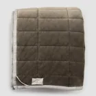 Plaid en Satin de Coton et Chenille avec Lurex, Craie ou Bordure Rétro - Tortoro Viadurini