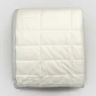 Plaid en Satin de Coton et Chenille avec Lurex, Craie ou Bordure Rétro - Tortoro Viadurini