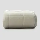 Plaid en Satin de Coton et Chenille avec Lurex, Craie ou Bordure Rétro - Tortoro Viadurini