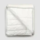 Plaid en Satin de Coton et Chenille avec Lurex, Craie ou Bordure Rétro - Tortoro Viadurini