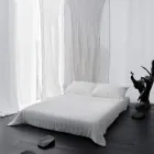 Plaid en Satin de Coton et Chenille avec Lurex, Craie ou Bordure Rétro - Tortoro Viadurini