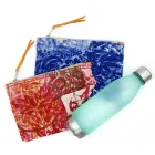 Pochette artistique imprimée à la main, pièce unique en coton, 2 pièces - Viadurini de Marchi Viadurini