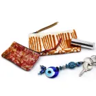 Pochette artistique imprimée à la main, pièce unique en coton, 2 pièces - Viadurini de Marchi Viadurini