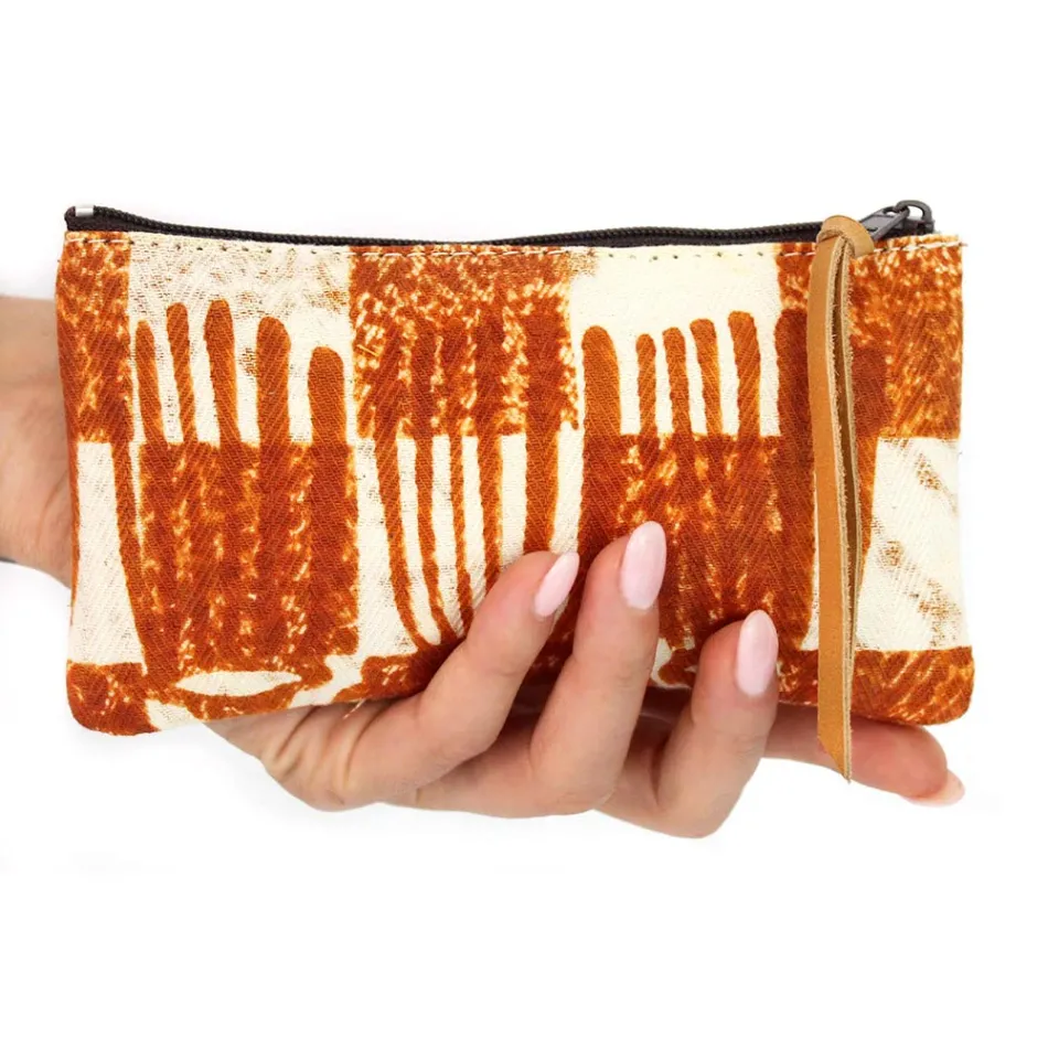 Pochette artistique imprimée à la main, pièce unique en coton, 2 pièces - Viadurini de Marchi Viadurini