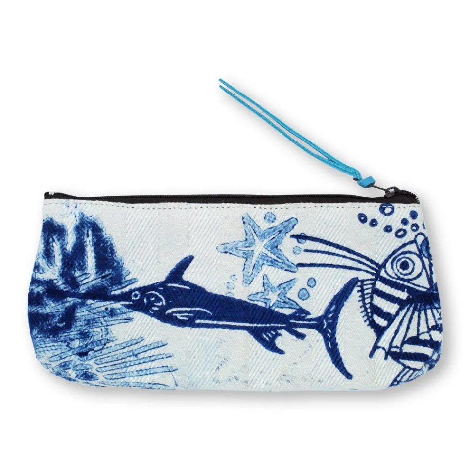 Pochette artistique imprimée à la main, pièce unique en coton, 2 pièces - Viadurini de Marchi Viadurini