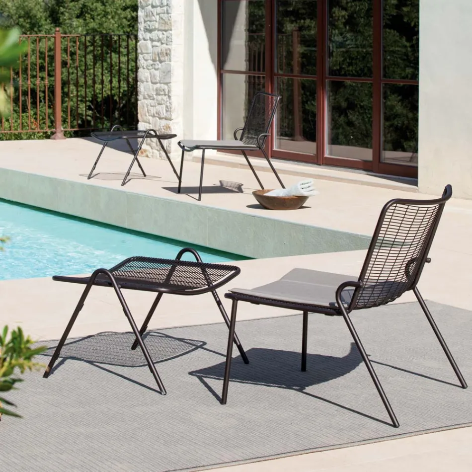 Repose-pieds de jardin avec structure en acier galvanisé Made in Italy - Elvia Viadurini