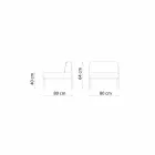 Fauteuil central modulable d'extérieur en métal et tissu Made in Italy - Cola Viadurini