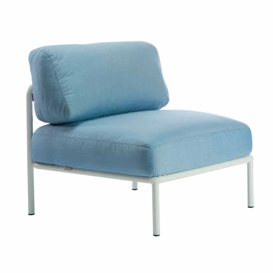 Fauteuil central modulable d'extérieur en métal et tissu Made in Italy - Cola Viadurini