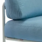 Fauteuil central modulable d'extérieur en métal et tissu Made in Italy - Cola Viadurini