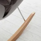 Fauteuil à bascule avec coussin gris doux avec revêtement moderne en acacia amovible Viadurini