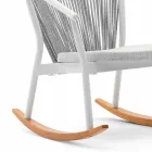Fauteuil à bascule d'extérieur en bois massif et tissu - Smart by Varaschin Viadurini